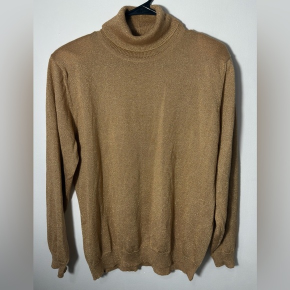 JEANNE PIERRE Men's Tan Turtleneck Sweater - Picture 1 of 4